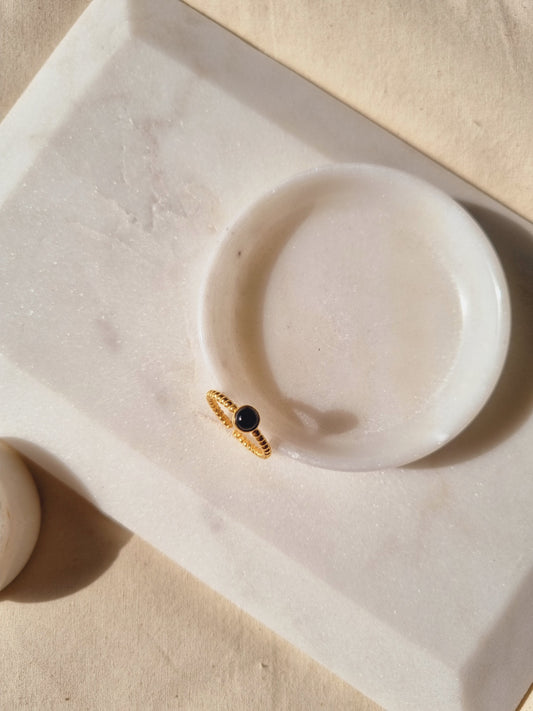 sukra - Black Onyx Venus Ring