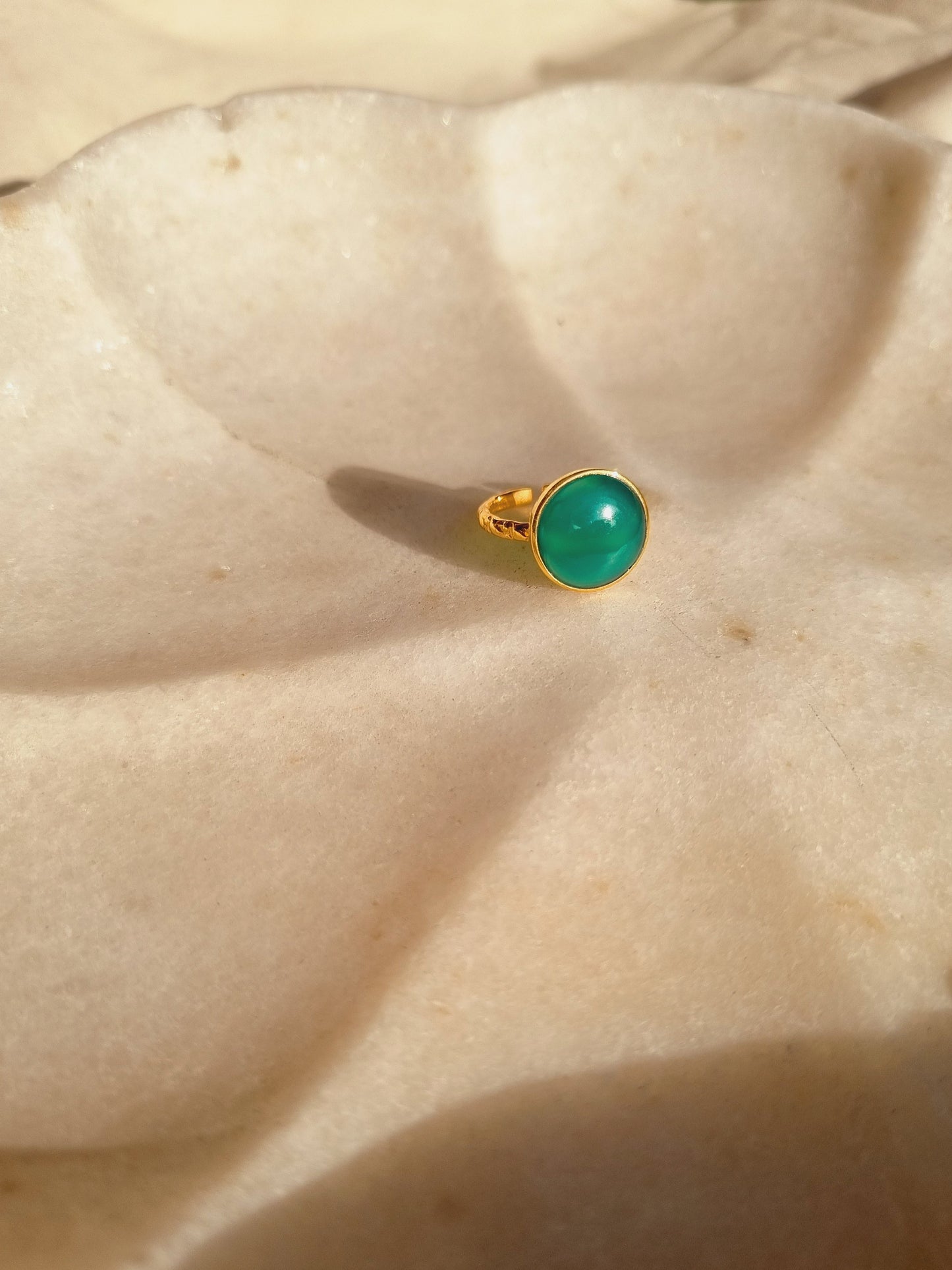 surya - Green Onyx Sun Ring