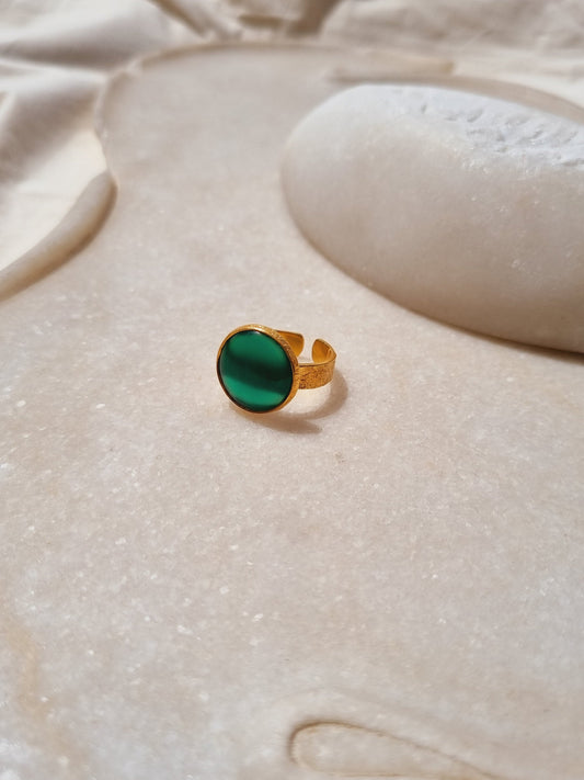 saani - Green Onyx Saturn Ring