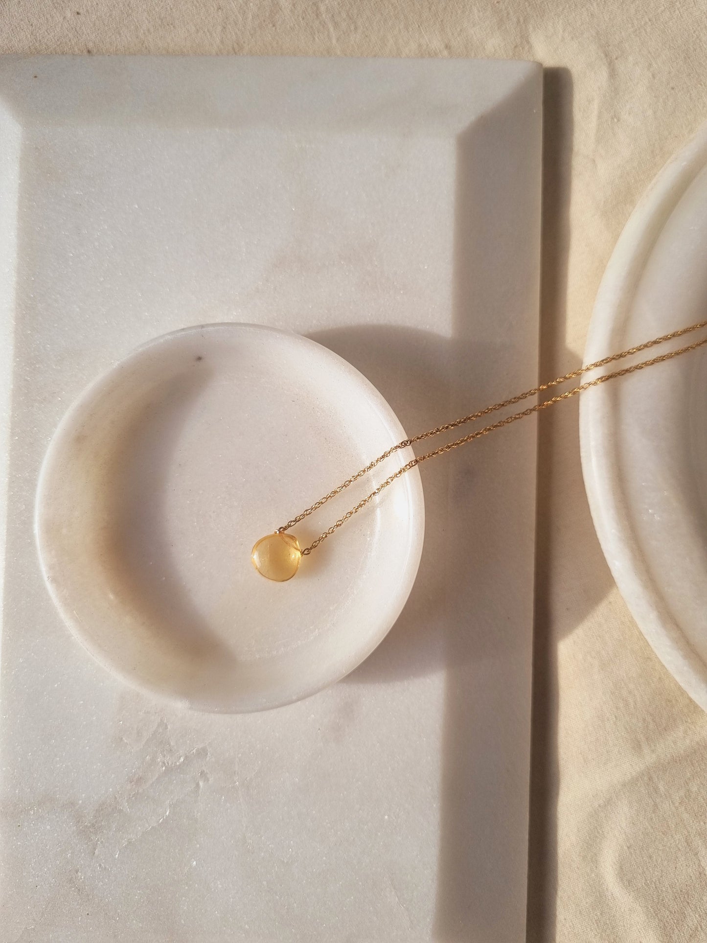sete - Citrine Heart shaped Drop Pendant