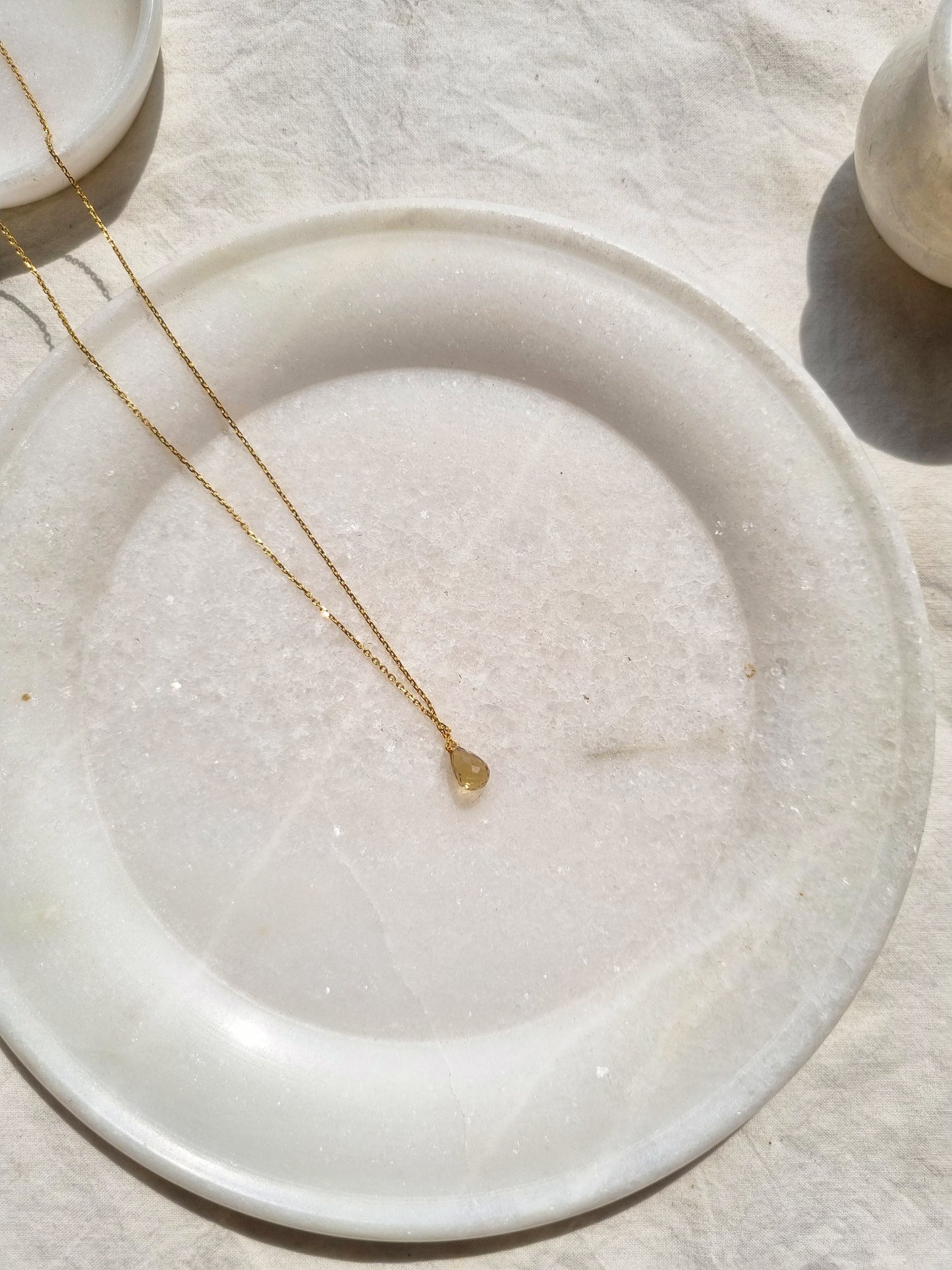 visno - Whisky Quartz Tear shaped Drop Pendant
