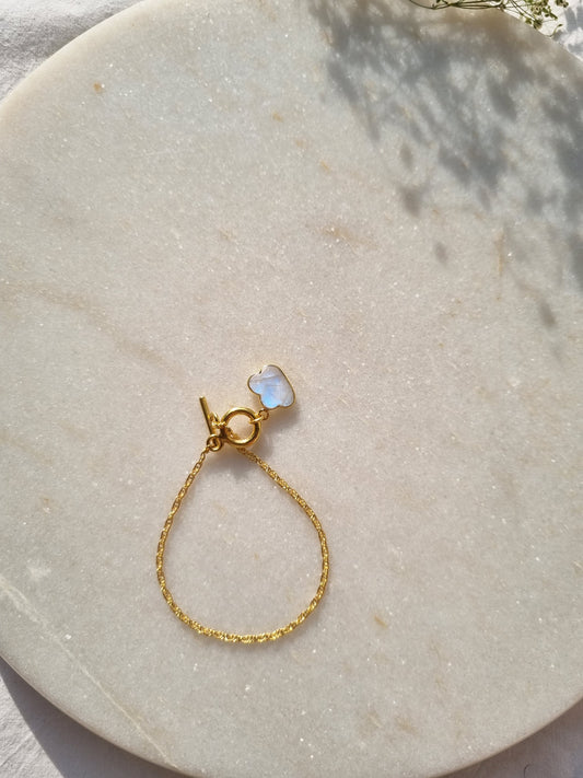 amegh- Rainbow Moonstone Cloud Toggle Bracelet