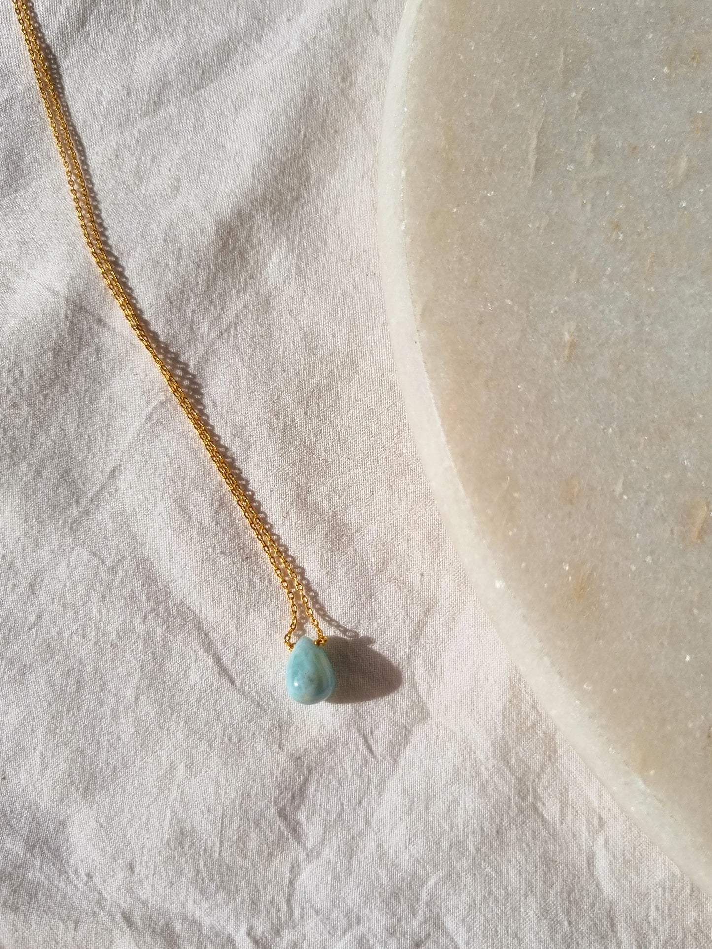 visno - Larimar Tear shaped Drop Pendant