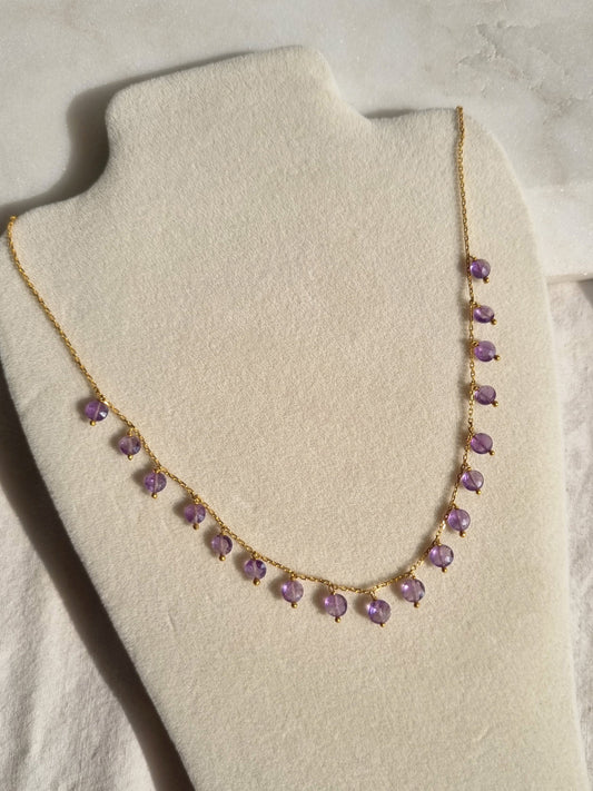 hrasva - Amethyst Coin Choker