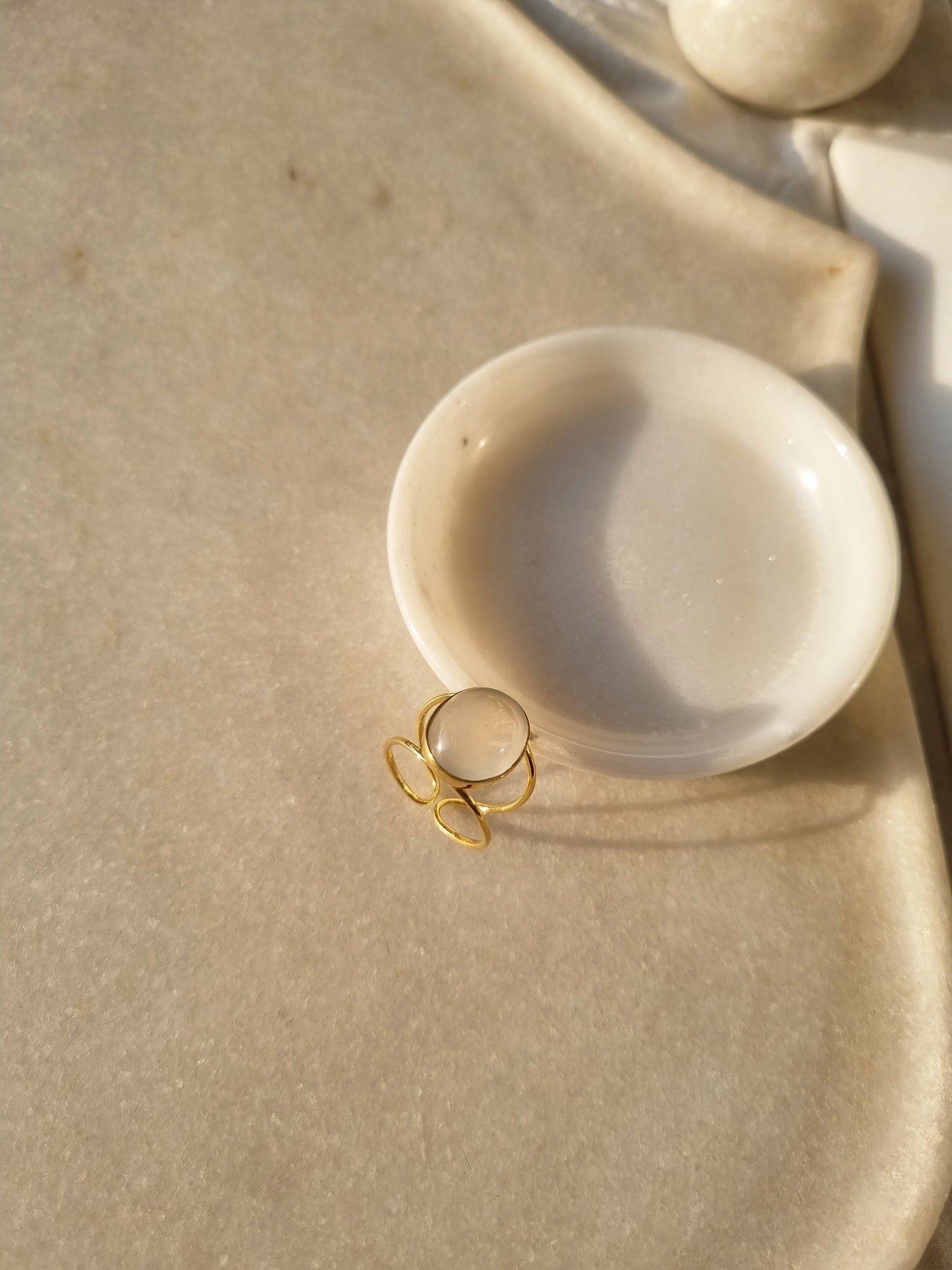 olivia - White Moonstone Ring