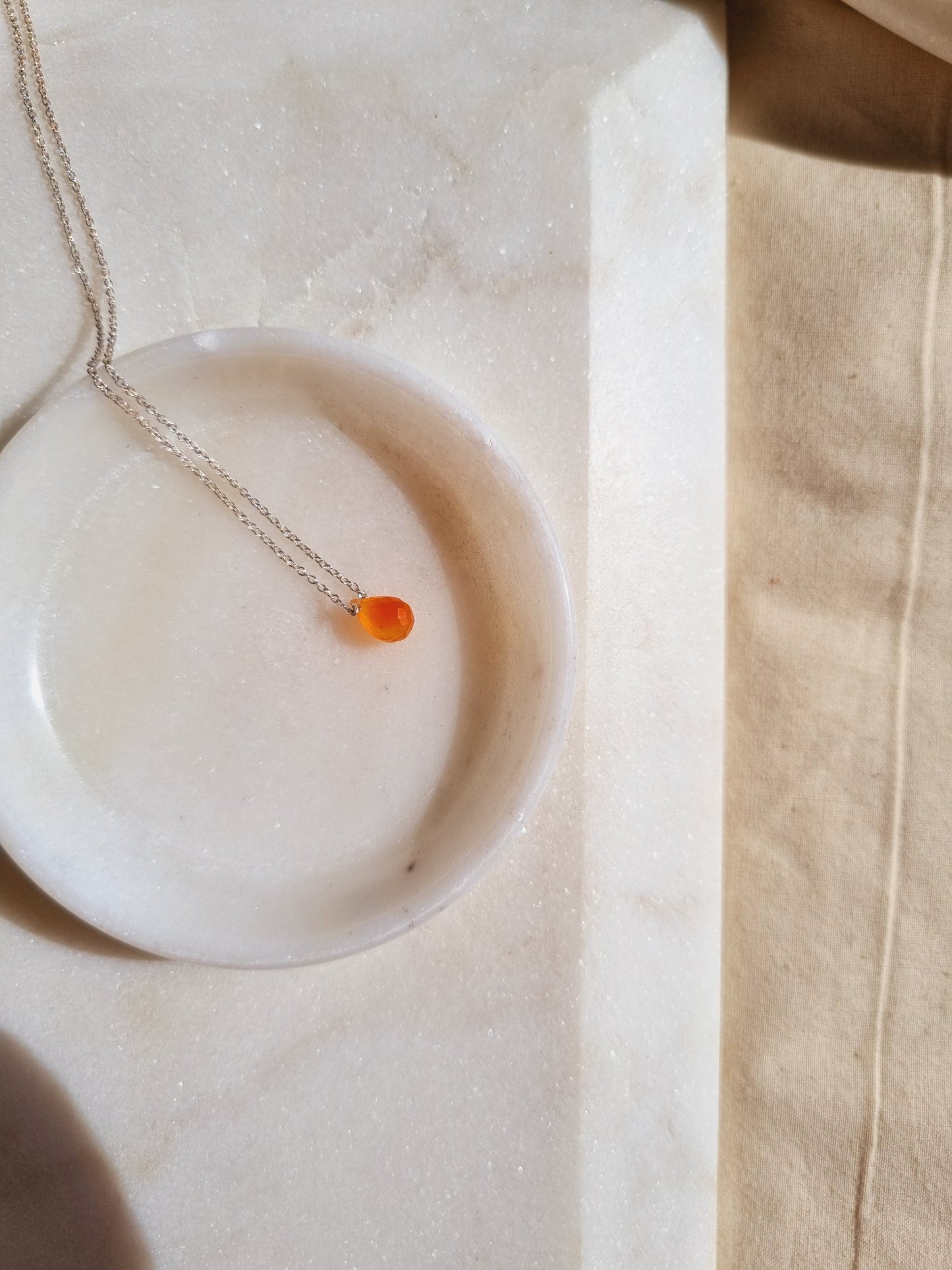 visno - Carnelian Tear shaped Drop Pendant