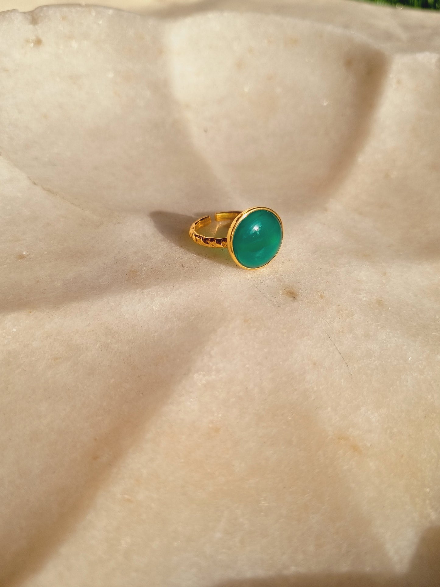 surya - Green Onyx Sun Ring