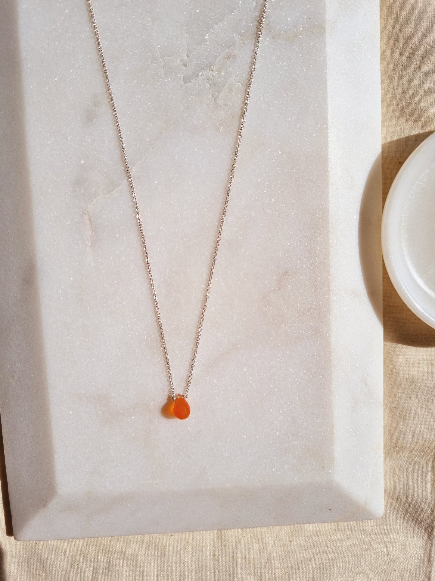 visno - Carnelian Tear shaped Drop Pendant