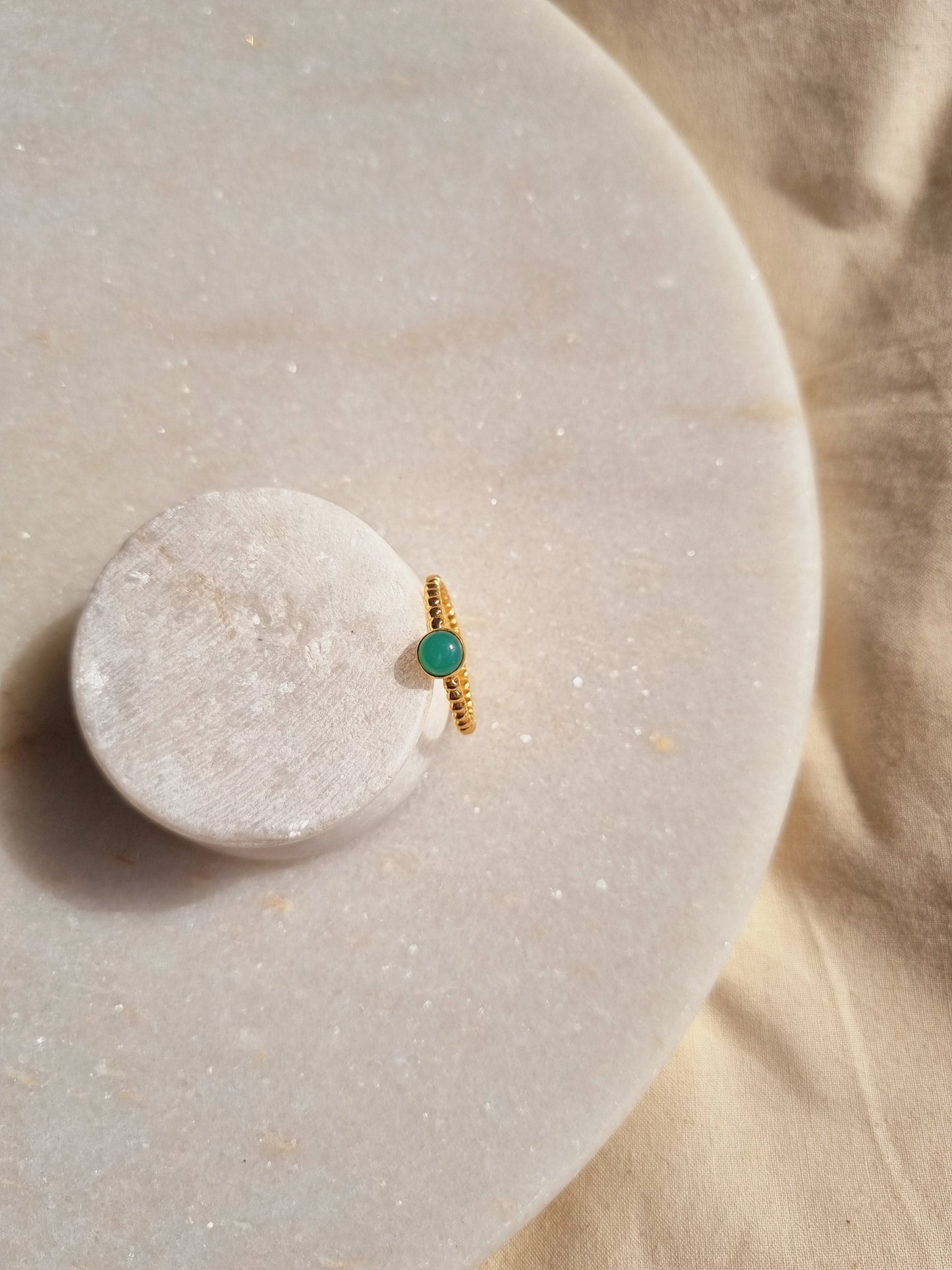 sukra - Chrysoprase Venus Ring