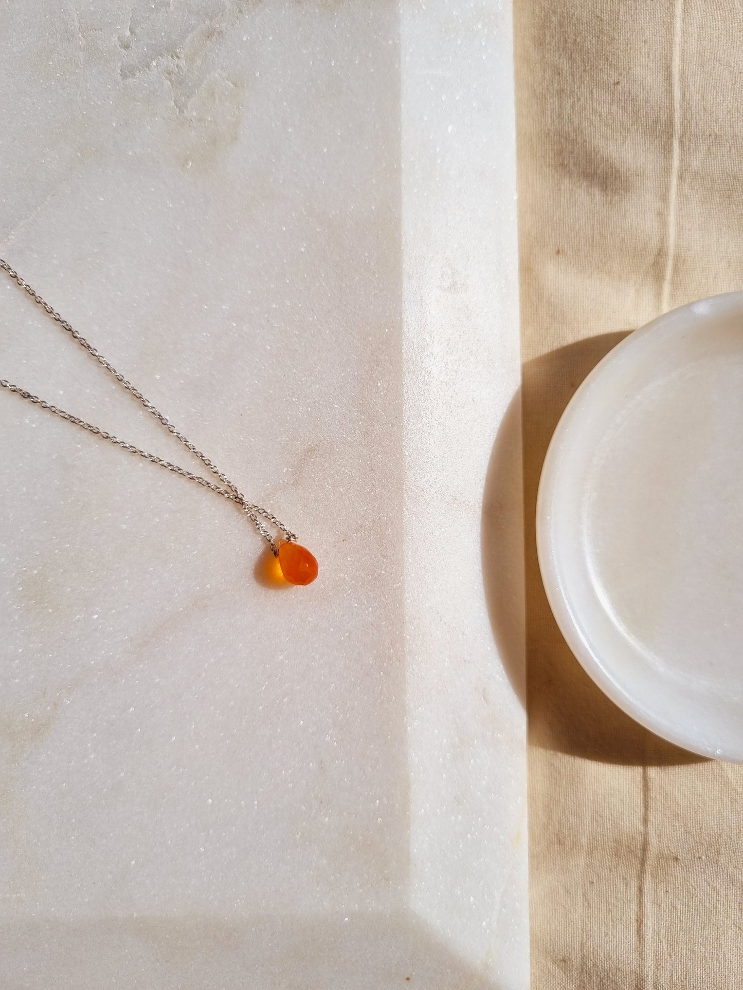visno - Carnelian Tear shaped Drop Pendant