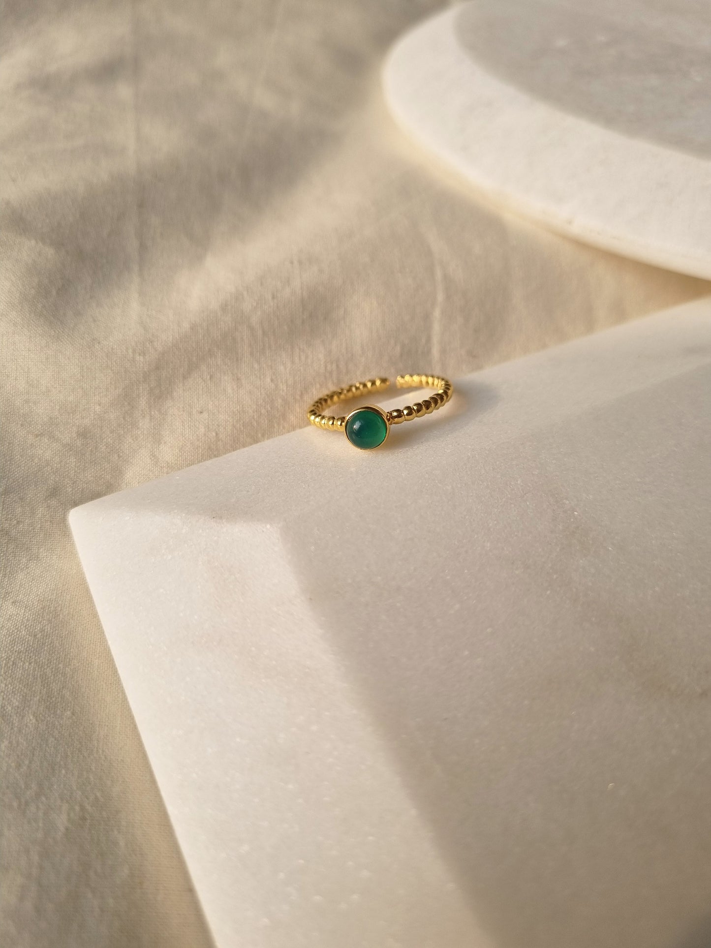 sukra - Green Onyx Venus Ring
