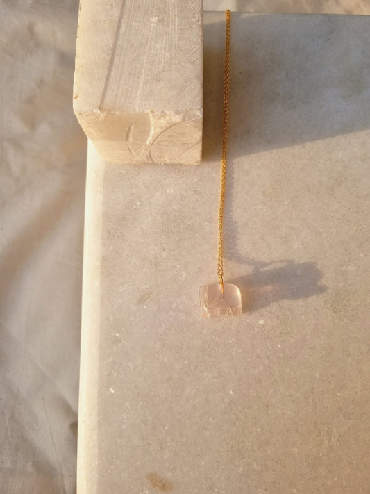 haati - Rose Quartz Elephant Pendant