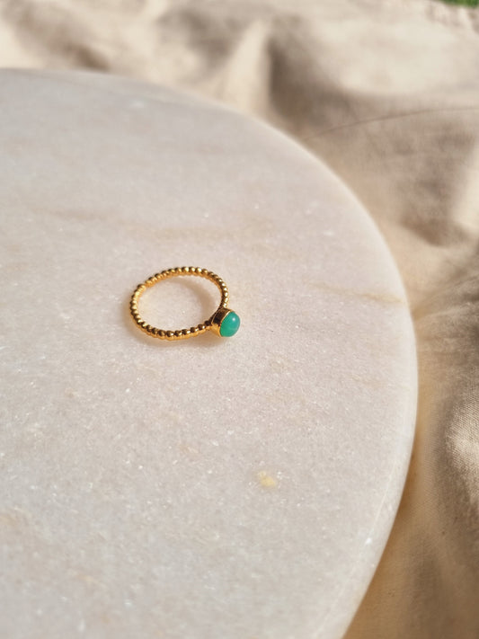 sukra - Chrysoprase Venus Ring