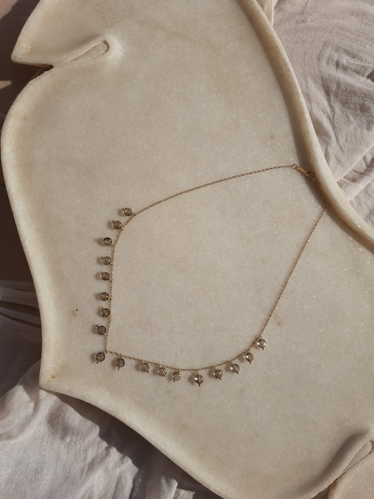 hrasva - Smoky Quartz Coin Choker